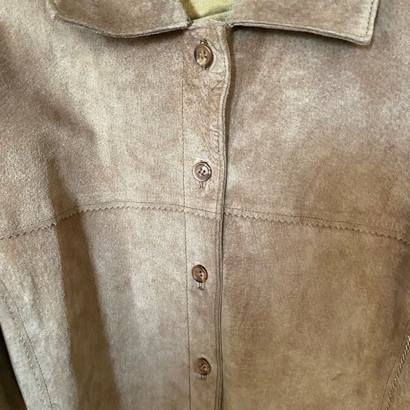 Camel color suede button up jacket - Picture 5 of 5